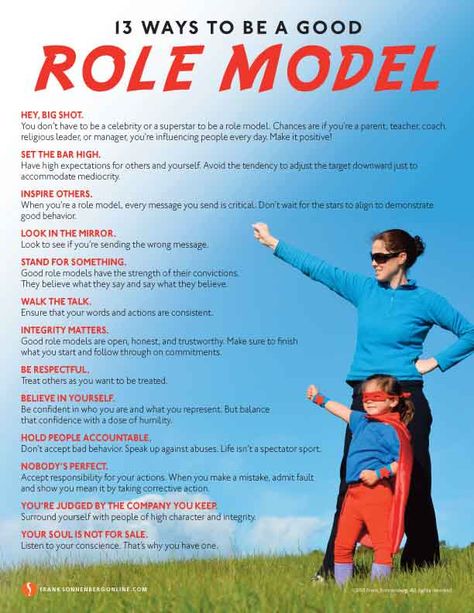 13 Ways To Be a Good Role Model | Values to Live By | www.FrankSonnenbergOnline.com How To Be A Good Role Model, Influencing People, Essay Help, Character Education, Role Model, Social Work, Inspire Others, Social Skills, Life Skills