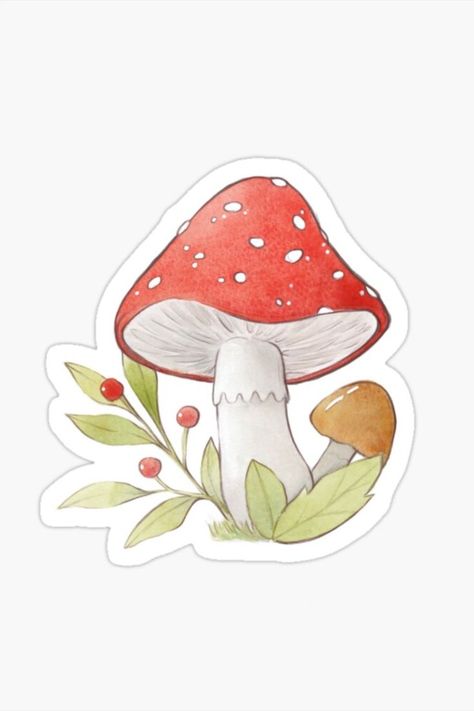 Express your love for nature with these vibrant and artistic mushroom stickers. This watercolor artwork comes to life with the perfect combination of colors and detail, perfect for adding some life and color to your stationery. Shop now and show off your bold style! Mushroom Stickers, Cute Painting, Cartoon Mushroom, Nursery Rooms, Mushroom Drawing, Cute Mushroom, Watercolor Stickers, Cute Paintings, Stationery Shop