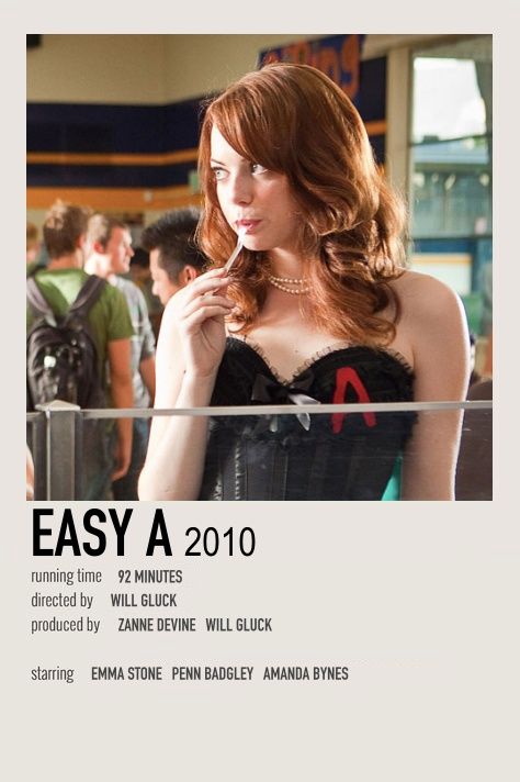 Easy A Poster, Movies To Watch Teenagers, Netflix Movies To Watch, Iconic Movie Posters, Most Paused Movie Scenes, Girly Movies, The Pause, Film Posters Minimalist, Movie Poster Wall