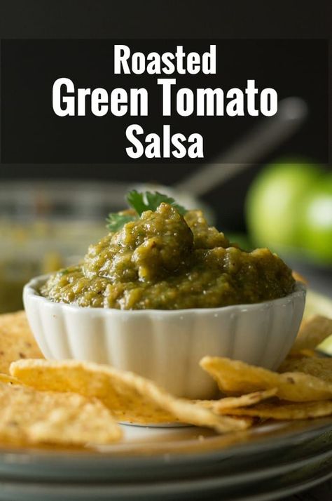 Roasted Green Tomato Salsa, Green Tomato Salsa Recipe, Salsa Recipe For Canning, Green Tomato Salsa, Tomato Salsa Recipe, Green Tomato Recipes, Salsa Verde Recipe, Pepper Salsa, Salsa Recipes