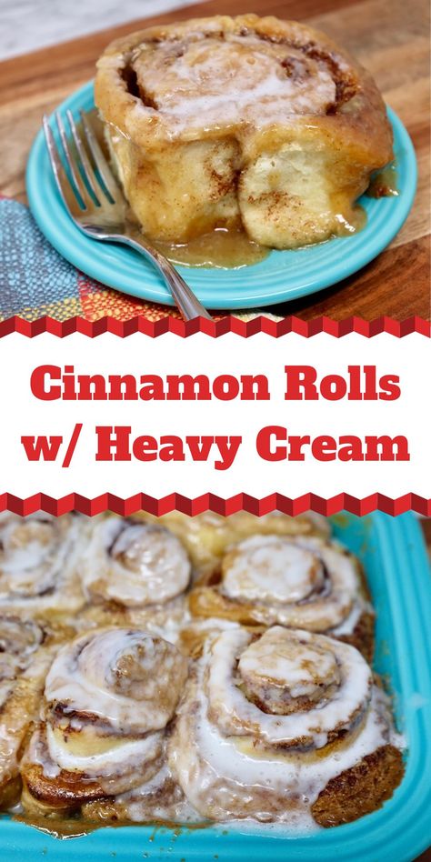 Tiktok Cinnamon Rolls, Cinnamon Rolls With Heavy Cream, Pillsbury Cinnamon Roll Recipes, Cinnamon Roll Icing, Cinnabon Cinnamon Rolls, Cinnamon Roll Cheesecake, Cinnamon Roll Recipe Homemade, Cinnamon Rolls Easy, Best Cinnamon Rolls