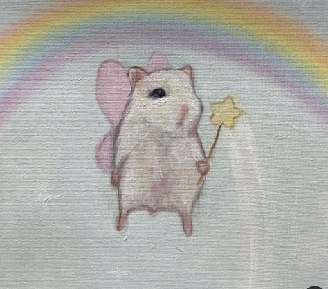 Painting Ideas On Canvas Animals, Mouse Paintings, Coquette Animals, Paintings Cute, Doodles Cute, Coquette Art, Whimsical Creatures, Animals Painting, Cute Rats