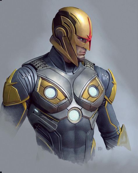 Awesome Nova MCU Concept Art Richard Rider, Nova Marvel, Wonder Woman Comics, Marvel Nova, Bd Art, Comic Book Artwork, Drawing Cartoon Characters, Phase 4, Marvel Comic Universe