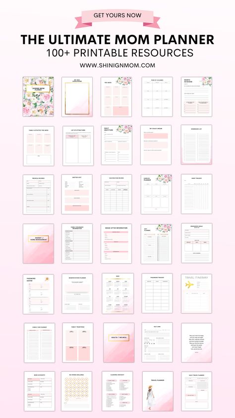 printable planner for moms Busy Mom Planner Free Printable, Mom Planner Ideas, Mom Planner Printables Free, New Mom Planner, Life Organization Printables, Homemaking Binder, Free Calendars, Free Planner Templates, Planner Quotes