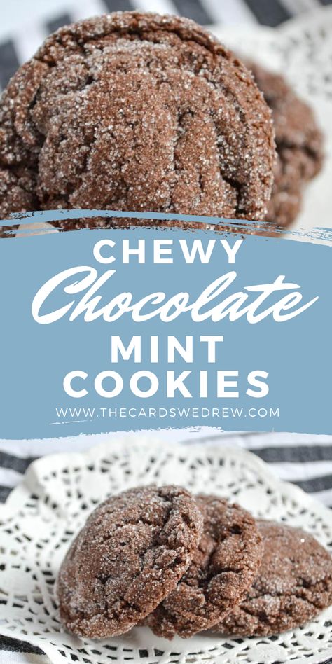 Mint Chocolate Cookie Recipes, Chocolate Mint Cookies Recipe, Chewy Chocolate Mint Cookies, Mint Extract Recipe Desserts, Recipes With Mint Extract, Mint Cookie Recipes, Mint Cookies Recipe, Mint Chocolate Cookies, Chocolate Cookie Recipe