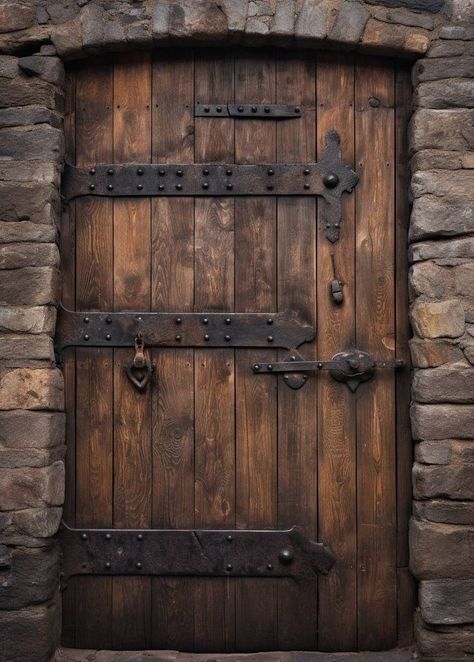 Medieval Door, Exterior Door Designs, Rustic Front Door, Castle Doors, Old Wood Doors, Old Wooden Doors, Casa Country, Cellar Door, Cool Doors