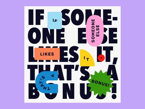 Overtime: If Someone Else Likes It, That's A Bonus! by Meg Lewis on Dribbble Cv Website, Desain Merek, Poster Grafico, Visuell Identitet, Text Poster, 카드 디자인, Record Shop, Graphic Design Fun, Salad Bar