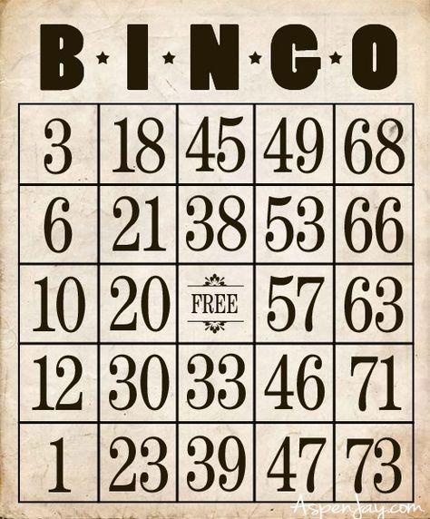 Free Printable Bingo Cards - Aspen Jay Printable Bingo Cards, Free Printable Bingo Cards, Anniversary Gift Ideas For Him, Anniversary Gift Ideas, Bingo Card, Bingo Cards, Vintage Ephemera, Bingo, Free Printable