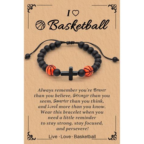 Basketball Bracelet, Graduation Gifts For Boys, Basketball Accessories, Baseball Bracelet, Boys Soccer, Friend Graduation, Sliding Knot Closure, Mini Basketballs, Gifts For Teen Boys