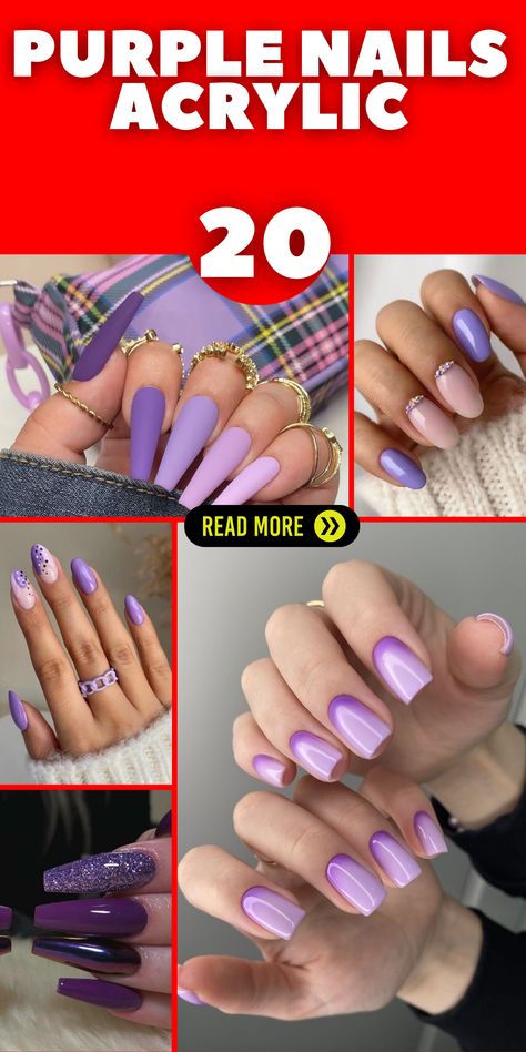 Try purple nails acrylic in Dark and Pastel tones. With Coffin long designs and French tips, these Long nails are adorned with Blue and Black and accents, creating a Pretty and Bright appearance.Flaunt purple nails acrylic in Light and Royal hues. With Simple Lilac and Soft designs, these Short nails offer a unique and Pretty combination perfect for those who love a splash of color. Acrylic Nail Designs Lavender, Purple Nail Acrylic, Nail Designs Lavender, Nail Acrylic Ideas, Pastel Purple Nails, Purple Nails Acrylic, Purple Wedding Nails, Lilac Nails Design, 90s Nails