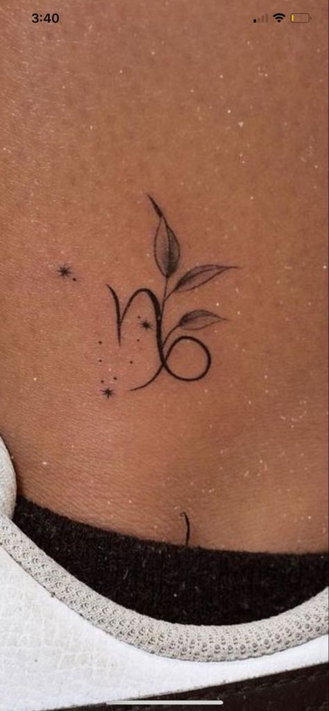 Dainty Capricorn Tattoo, Capricorn Tattoo Behind The Ear, Small Capricorn Tattoos For Women, Capricorn Minimalist Tattoo, Capicorn Tatoos Ideas, Capricorn Tattoo For Women, Capricorn Tattoo Ideas, About Capricorn, Capricorn Tattoos