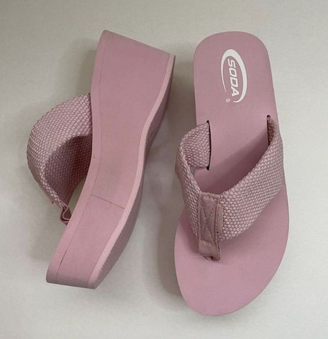 Pink Platform Flip Flops, Pink Platform, Pink Platforms, Platform Flip Flops, Pink Y2k, Y2k Pink, Womens Flip Flop, Flip Flops, Fashion Inspo