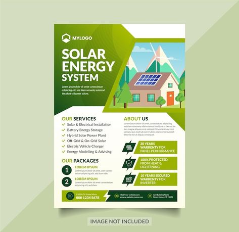 Company Flyer Design, Company Flyer, Solar Companies, Leaflet Design, Solar Panel, Solar Energy, Flyer Template, Flyer Design, Solar Panels