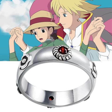 Hayao Miyazaki Cosplay, Howl Ring, Howl Sophie, Castle Ring, Howl's Moving Castle Howl, Unisex Rings, Howl And Sophie, Anime Jewelry, Howl's Moving Castle