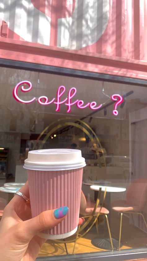 Coquette Coffee Shop, Girly Coffee Shop, Beef Pares, Happy Cup, Pink Cafe, Floral Comforter Sets, Coffee Wallpaper, Coffee Obsession, Pink Coffee