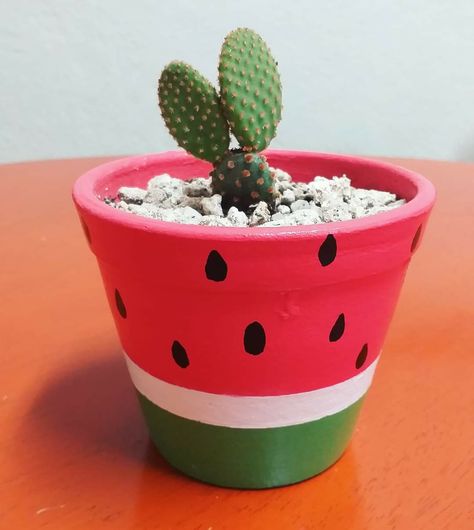 Watermelon Painted Pot, Cactus Pot Painting, Diy Painted Flower Pots Design, Vegetables Pasta Recipes, Healthy Vegetables Recipes, Vegetable Recipes Healthy, Gardens For Beginners, Appetizers Vegetable, Vegetables Side Dishes