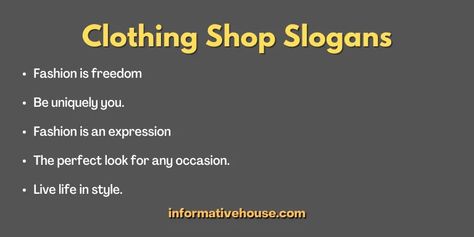 150+ The Most Amazing Clothing Shop Slogans And Taglines Slogan For Fashion Brand, Fashion Slogan Ideas, Create My Own Logo, Fashion Slogans, Fashion Knowledge, Small Business Marketing Plan, Shopping For Clothes, Small Business Quotes, Shopping Quotes