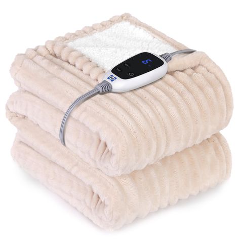 PRICES MAY VARY. ★【SAFETY FIRST】Sealy heated throw blanket has ETL and FCC certifications, overheating protection, and 2-10 hour timed automatic shutdown in case you forget. Built-in high-quality heating wire, heating quickly. The U-shaped coil structure can distribute heat evenly, and can also prevent short circuits and overheating, effectively avoiding safety problems. ★【PREMIUM MATERIAL】Made of 280gsm flannel + 200gsm sherpa and high-quality heating elements, the electric throw blanket create Heated Blanket Cordless, Heated Blankets, Electric Throw Blanket, Tiny Room, Heated Throw, Heating Pads, Electric Blanket, Heated Blanket, Electric Blankets