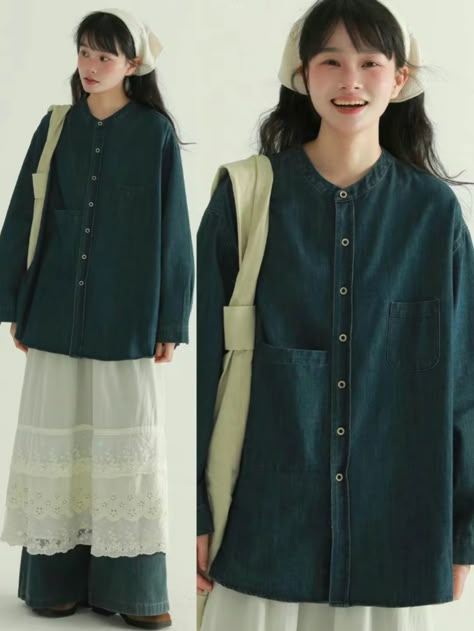 Mori Mori, Dress Over Jeans, 일본 패션, Everyday Fashion Outfits, Japanese Outfits, Modest Fashion Outfits, 가을 패션, Harajuku Fashion, Casual Style Outfits