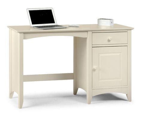 Julian Bowen Cameo Desk: Amazon.co.uk: Kitchen & Home White Painted Desk, Bedroom Computer Desk, Grown Up Bedroom, Door Desk, Dressing Table Desk, Painted Desk, Pedestal Desk, Black Friday Furniture Sale, Desk Hutch