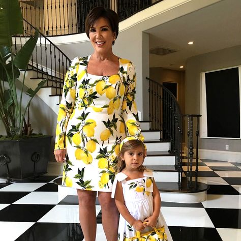 Penelope Disick Style, Italian Fashion Summer, Lemon Print Dress, Jenner Girls, Penelope Disick, Coco Austin, Girls Special Occasion Dresses, Teyana Taylor, Keke Palmer