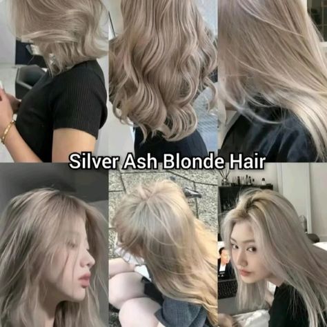 comment down your favourite hair color 🩰 #glowup #glowupchallenge #glowuptips #selfcare #selfloveclub #pinterestgirl #thatgirlaesthetic #thatgirlhabits #thatgirllifestyle #exercisemotivation Hair Color Blonde Ash, Ash Blonde Pale Skin, Ash Hair Color Blonde, Blond Hair Asian, Pearl Ash Blonde Hair, All Blonde Hair Color, Blonde On Asian, Ashy Silver Hair, Cool Toned Blonde Hair Pale Skin