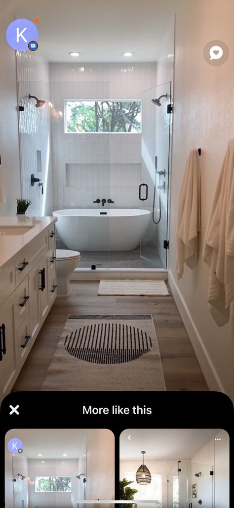 Long Bathroom Design Ideas, Bathroom Remodel Long Narrow, Long And Narrow Bathroom Ideas, Bathroom Ideas Long Narrow, Bathroom Long Narrow, Long Narrow Master Bath Layout, Small Long Bathroom, Long Bathroom Layout, Long Bathroom Ideas