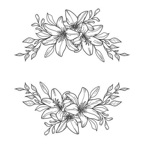 Border Tattoo, Tattoo Outline Drawing, Butterfly Art Painting, Digital Embroidery Patterns, Red Ink Tattoos, Floral Tattoo Design, Floral Border Design, Floral Drawing, Tattoo Outline