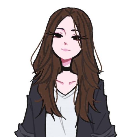 ☾~.~☕️follow me☕️~.~☾ Brown Hair Oc Girl, Long Hair Girl Drawing, Brown Hair Girl Art, Brown Hair Girl Pfp, Cute Female Oc, Art Style Hair, Brown Hair Girl Drawing, Brown Hair Pfp, Cute Drawings Of People