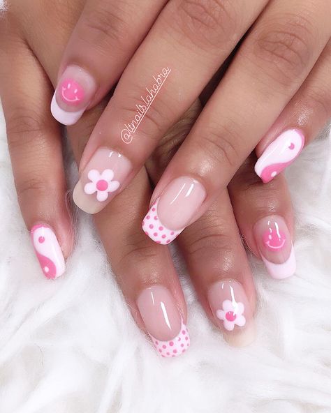 Cute Nails For Kids 9-10 Summer, Mix Match Nails Short, Preppy Nail Ideas For Kids Short, Cute Short Nails Ideas Summer, Preppy Nails For Kids, Nail Ideas For 10 Yr, Cute Nails For Kids 7-8, Nails For 10 Year Girl, Nails For Ten Year Olds