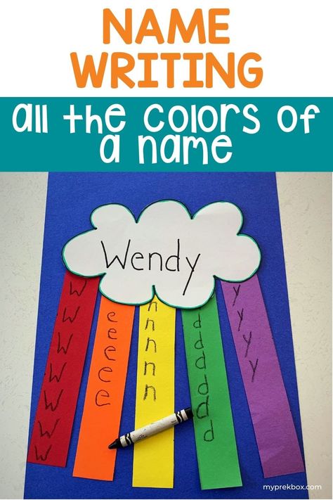 How to Teach Your Child to Write Their Name / My Pre-K Box Montessori, Name Writing Activity Eyfs, Pre K Name Practice, Name Writing Eyfs, Pre K Name Activities, Preschool Name Tracing, Ladybird Activities, Name Crafts Preschool, Prek Journals