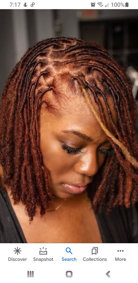 Loc Colors For Black Women, Hair Color Ideas For Dreadlocks, Fall Loc Colors Ideas, Peekaboo Color On Locs, Interlock Locs Hairstyles, Loc Colors Ideas, Dred Locks Women, Copper Hair On Black Women Locs, Auburn Microlocs