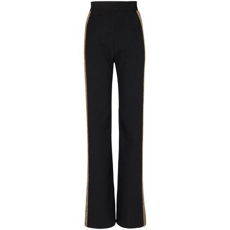 Stand Out In These Stunning Wide Leg Pants From The Ss23 Collection Featuring Intricate Embroidery In A Bold Noir/Or Colorway Crafted From 100%Wo For Ultimate Comfort And Style Perfect For Any Occasion, These Pants Exude Elegance And Sophistication Upgrade Your Wardrobe With These Must-Have Balmain Pants Available Exclusively For Women Black Flared Trousers, Balmain Pants, Balmain Women, Pants Collection, Wide Trousers, Black Flare, Intricate Embroidery, Women Pants, Fitted Skirt