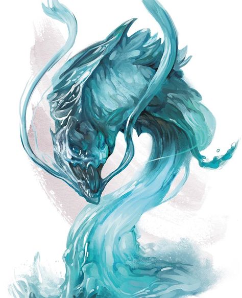 Monsters for Dungeons & Dragons (D&D) Fifth Edition (5e) - D&D Beyond 5e Monsters, Stat Block, Elemental Magic, Beast Creature, Creature Artwork, Water Dragon, Fantasy Beasts, 다크 판타지, Monster Concept Art