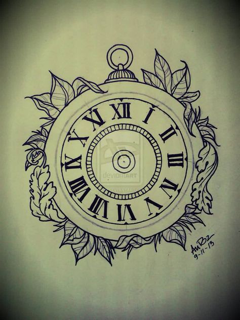 http://www.tattoobite.com/tattoos/clock-tattoos/page/5/ Tattoos Clock, Pocket Tattoo, Pocket Watch Drawing, Drawing Clock, Time Piece Tattoo, Tattoo Pieces, Clock Drawing, Broken Clock, 2023 Pedicure