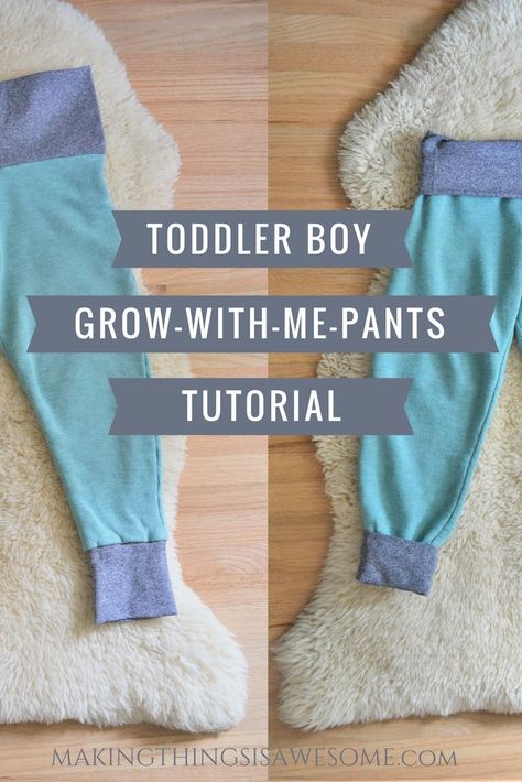 toddler boy grow with me pants Toddler Clothes Diy, Boys Clothes Patterns, Toddler Sewing Patterns, Boys Sewing Patterns, Pants Tutorial, Diy Pants, Toddler Designer Clothes, Boy Sewing, Baby Boy Pants