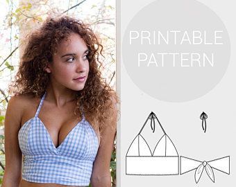 495dabfd0ca768a3c3abd672079f48b6desc38589678ri Bralet Pattern, Bralette Sewing Pattern, Diy Clothes Storage, Crop Top Sewing Pattern, Crop Top Styles, Bralette Pattern, Pattern Tiles, Diy Clothes Refashion, Crop Top Pattern