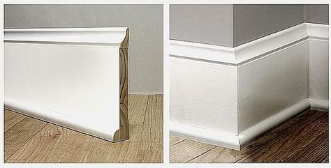 27 Baseboard Styles and Molding Ideas for Your House - Remodel Or Move Farmhouse Trim Moldings, Colonial Baseboard, Farmhouse Baseboards, Base Board Trim, How To Install Baseboards, Modern Baseboards, Farmhouse Trim, Baseboard Styles, Molding Ideas