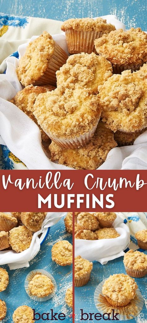 Vanilla Crumb Muffins are a testament to the beauty of simplicity. Whip up a batch for a sweet breakfast or snack! Vanilla Bean Muffins, Vanilla Muffins Recipe, Muffin Monday, Muffin Base, Crumble Muffins, Lunchbox Recipes, Pecan Muffins, Vanilla Muffins, Crumb Muffins