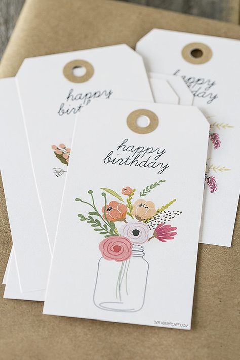 Happy Birthday Tags Diy, Free Printable Gift Tags Birthday, Birthday Gift Tags Printable, Happy Birthday Tag, Tag Cards, Birthday Tag, Happy Birthday Printable, Birthday Card Drawing, Free Printable Gifts