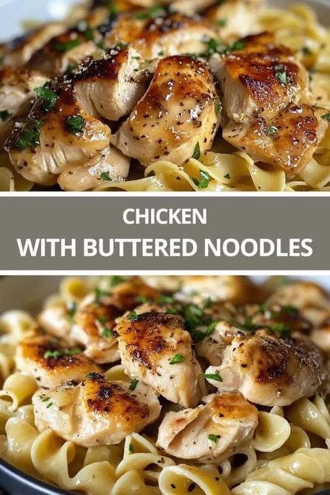 Garlic Butter Noodles With Chicken, Chicken Tenderloin And Noodle Recipes, Recipes Using Egg Noodles Dinners, What To Make With Breaded Chicken, Skillet Chicken And Noodles, Homemade Chicken Noodle Casserole, Chicken Casserole With Noodles Easy Recipes, Chicken And Buttered Noodles Recipe, Buttery Chicken Pasta