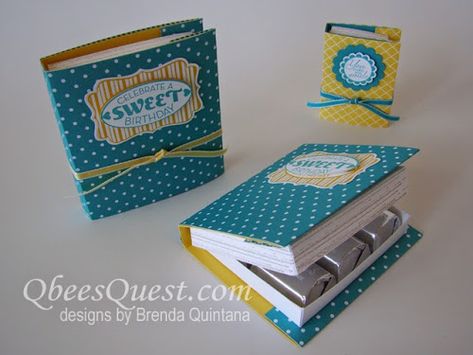 Hershey Nugget, Book Tutorial, Stampin Up Project, Candy Crafts, Candy Holder, Treat Holder, Craft Show Ideas, 3d Paper Crafts, Treat Boxes