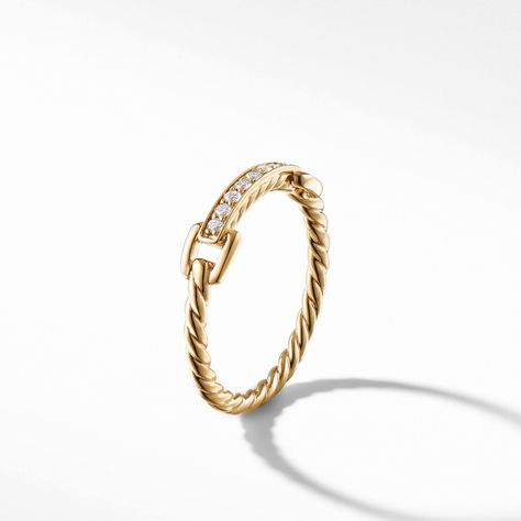 Petite Pavé Ring with Diamonds in 18K Gold David Yurman Rings, Sparkly Accessories, David Yurman Ring, David Yurman Bracelet, Cute Engagement Rings, Designer Rings, Jewelry Lookbook, Pave Ring, Gold Jewellery Design