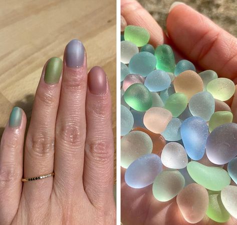 Sea Glass Nails, Sea And Beach, Trying New Things, Glass Nail, Dragonfly Wings, Ombre Nails Glitter, Learning Skills, Glass Nails, Skills To Learn