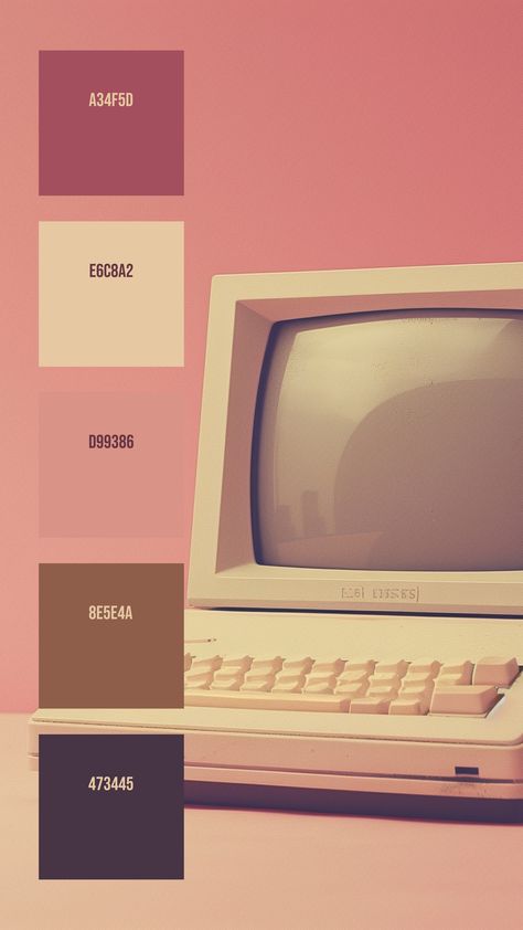 Colors:
A34F5D
E6C8A2
D99386
8E5E4A
473445 Lofi Color Palette, 4 Color Palette Colour Schemes, Retro Pink Palette, Lofi Art Color Palette, Retrowave Color Palette, Vintage Colour Palette 1950s, Retro Color Palette 1980s, Vintage Color Schemes, Vintage Colour Palette