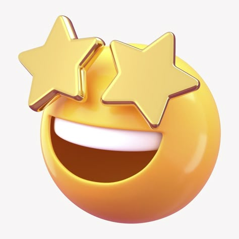 Star eyes 3D emoticon illustration graphic | premium image by rawpixel.com 3d Emoticon, Smiley Design, Star Emoji, Star Face, Star 3d, Automotive Logo Design, Star Icon, Emoji Design, Social Media Branding Design