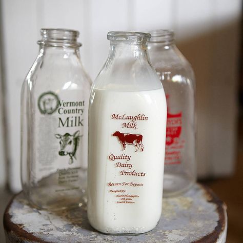 original american milk bottles by the original home store | notonthehighstreet.com Liquid Cheese, Dairy Brands, Milk Cafe, Vintage Milk Bottles, Milk Packaging, Glass Milk Bottles, Chocolate World, Milk Shop, Milk And Cheese