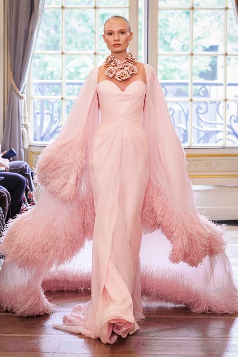 Tamara Ralph Couture Fall 2023 [PHOTOS] – WWD Tamara Ralph, Look Rose, Ralph And Russo, Chiffon Overlay, Strapless Gown, Red Carpet Dresses, Fall 2023, Gorgeous Gowns, Couture Collection