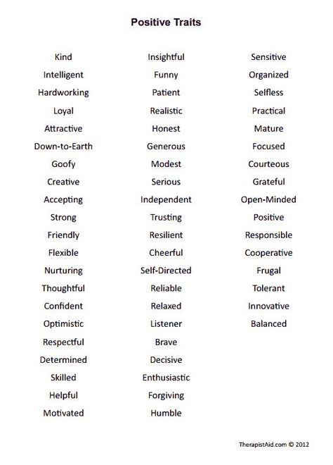 Positive Personality Traits - goals to work for, words to learn & use about ourselves. Interestingly "sensitivity" is on there. Most sensitive people, think sensitivity to be a weakness - hey guys its not!!!. I would also add empathy as a major strength. Therapy Worksheets, Positive Personality, Positive Personality Traits, Positive Traits, Sensitive People, Different Languages, Book Writing Tips, Writing Words, Positive And Negative