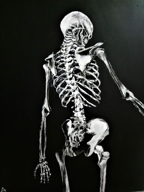 Skeleton Painting, Skeleton Drawing, Skeleton Body, Most Beautiful Paintings, Skeleton Drawings, Skeleton Illustration, A Level Art Sketchbook, Personalized Canvas Print, Human Skeleton